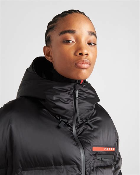 prada linea rossa fw21 down jacket|Black Oversized technical nylon down jacket .